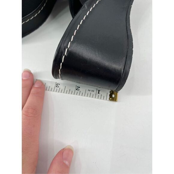 DONALD J PLINER RANAS 4 Black Textile Platform Wedge Mules Slides size 7.5 - Picture 7 of 10